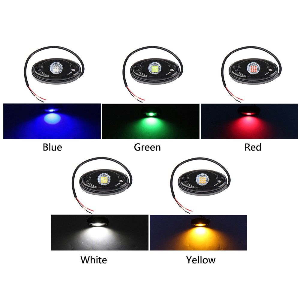 4Pcs Rock Lights 4-Pod For JEEP Offroad Truck UTV ATV Boat