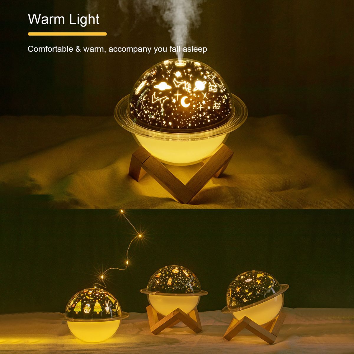 Projector Lamp Humidifier USB Desktop Night Light Air