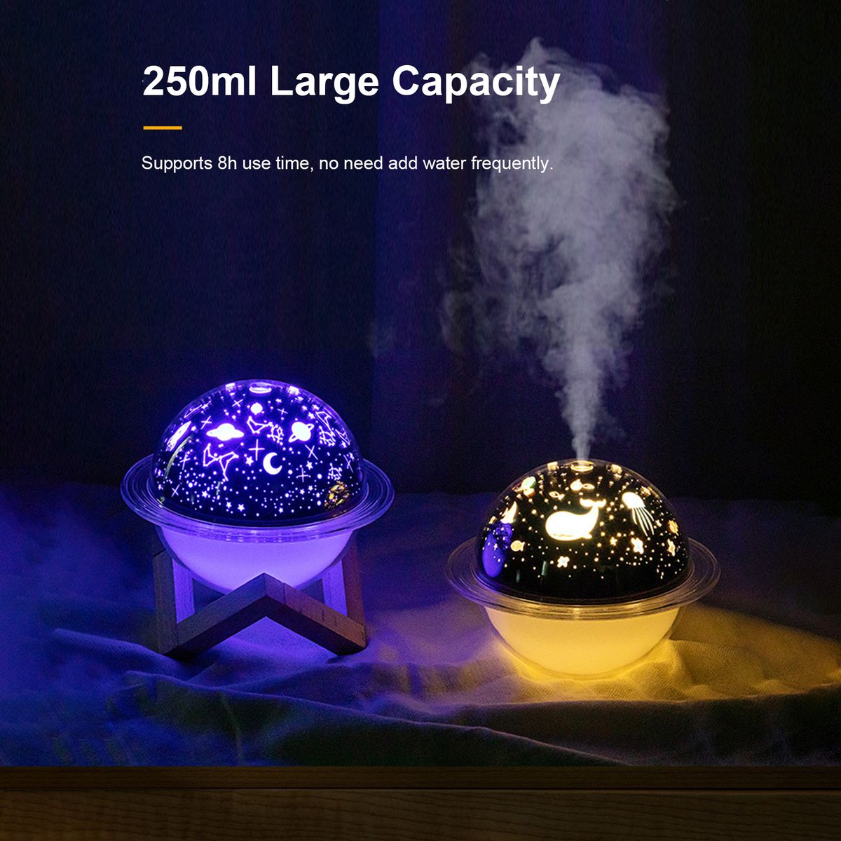 Projector Lamp Humidifier USB Desktop Night Light Air