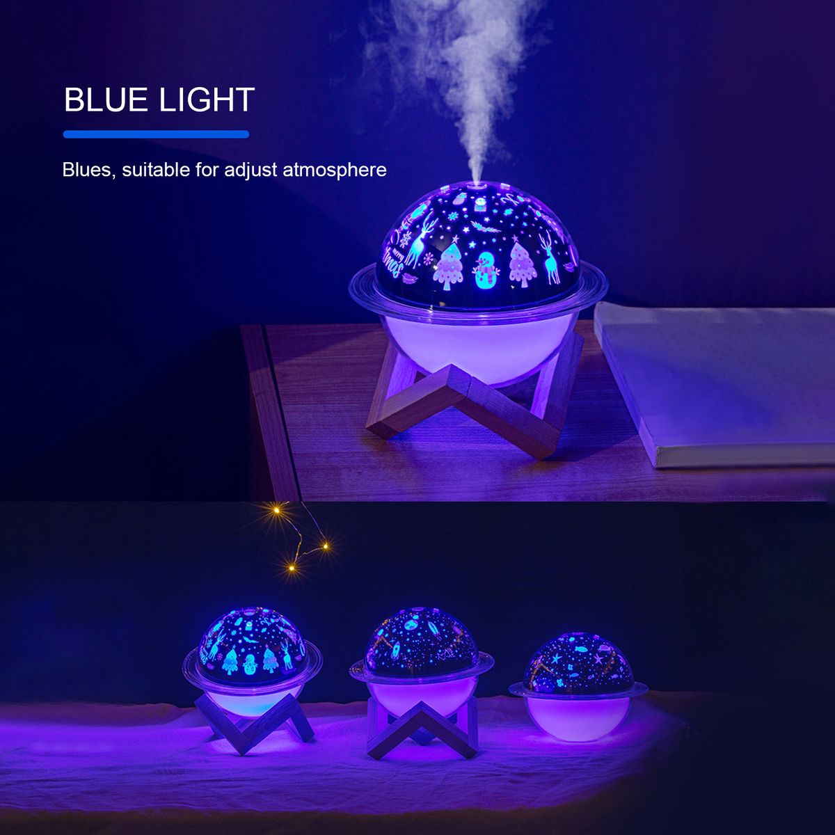 Projector Lamp Humidifier USB Desktop Night Light Air