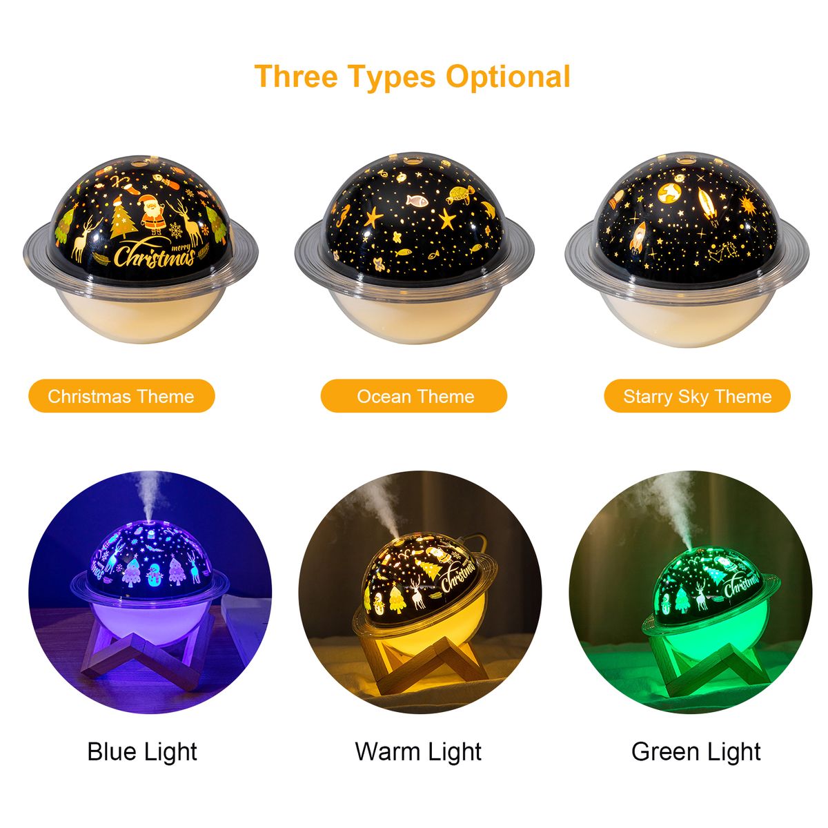 Projector Lamp Humidifier USB Desktop Night Light Air