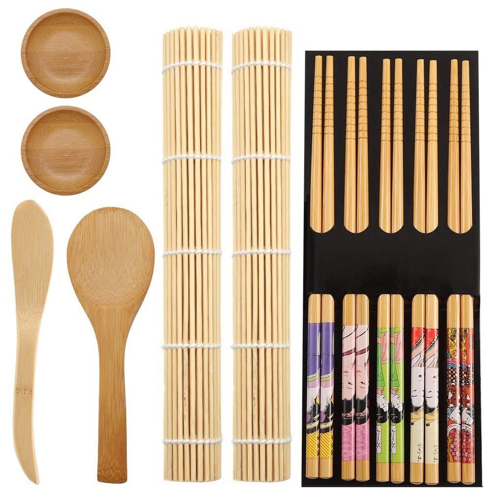 11 Pack Sushi Making Kit Bamboo Include Rolling Mats