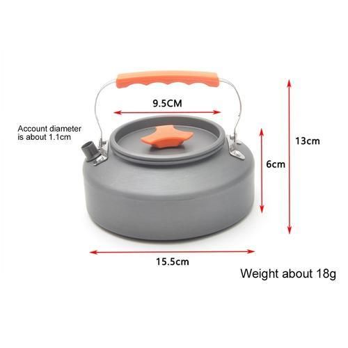 Outdoor Portable Coffee Pot Camping Teapot Kettle Mountaineering Camping Picnic Aluminum Pot Hanging Pot  1.1L