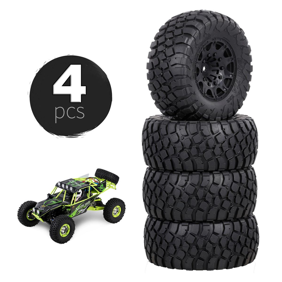 4 pcs 110mm 1/10  RC Car Truck Short Course Truck Off-road Vehicle Tyres RC Wheel Compatible with Traxxas HSP Tamiya HPI Kyosho RC Car