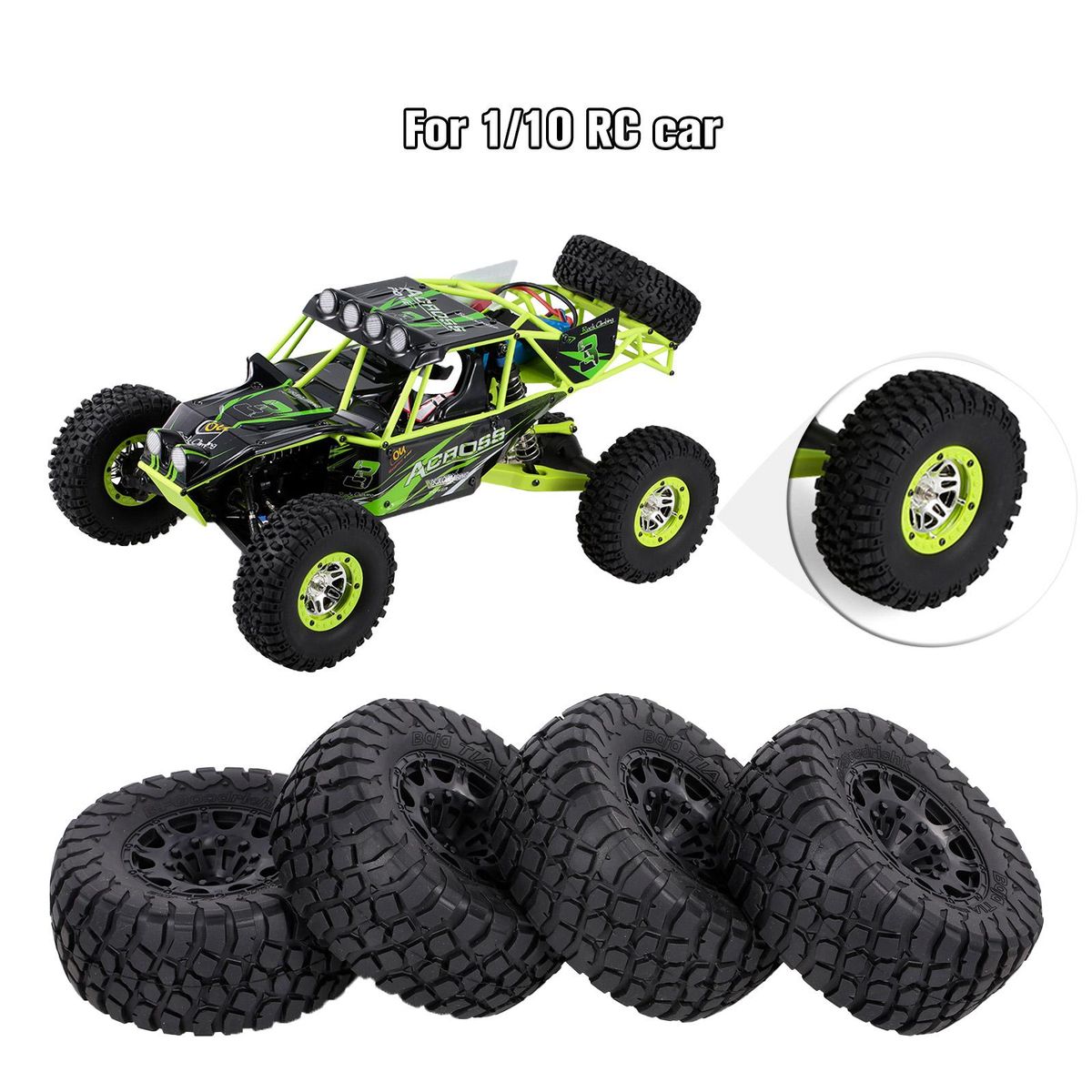 4 pcs 110mm 1/10  RC Car Truck Short Course Truck Off-road Vehicle Tyres RC Wheel Compatible with Traxxas HSP Tamiya HPI Kyosho RC Car