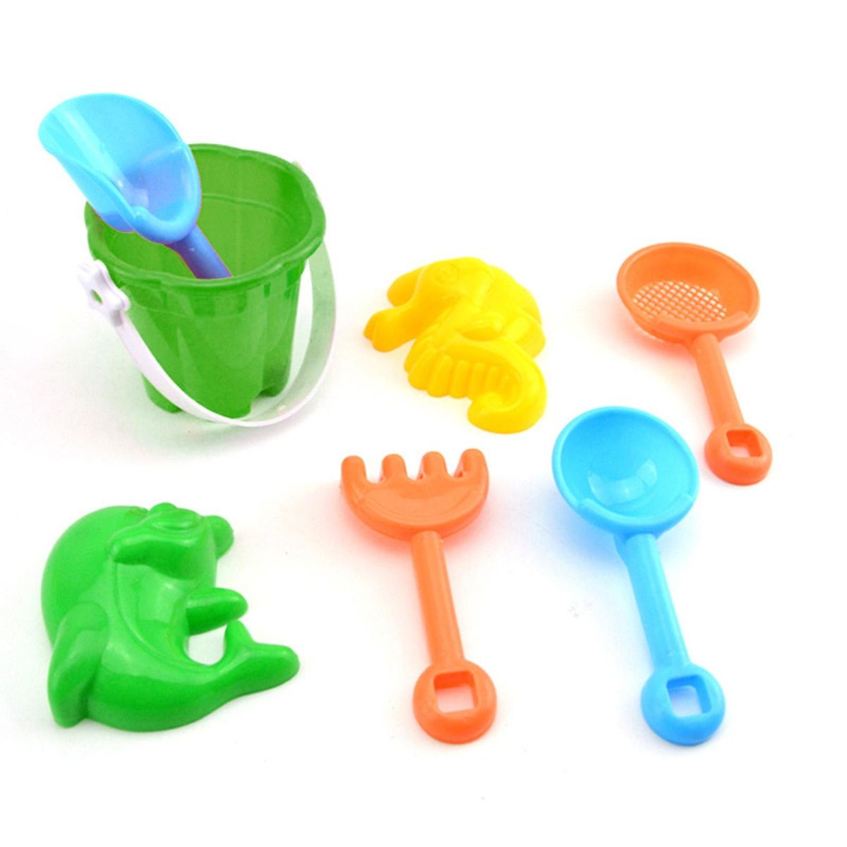 7PcsSet Sand Digging Tools Sand Digging Tools with Bucket Green