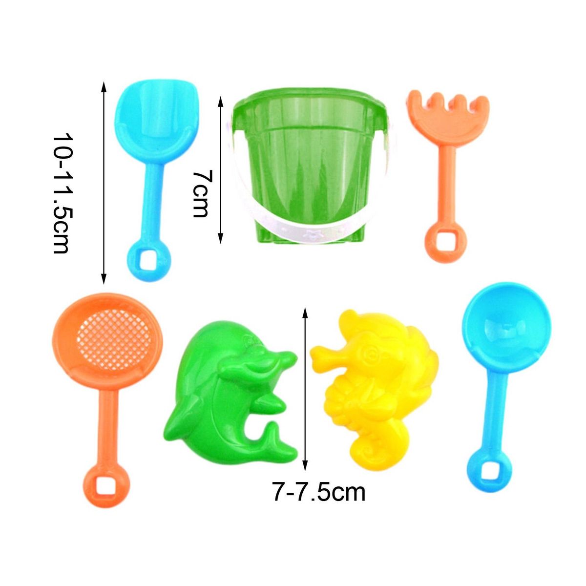 7PcsSet Sand Digging Tools Sand Digging Tools with Bucket Green