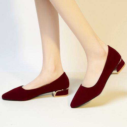 Ladies Classic Simple Pointed Toe FashionHigh Heels-Wine Red