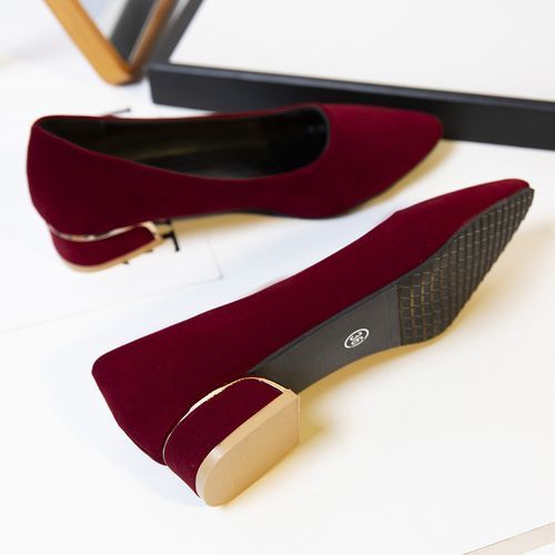 Ladies Classic Simple Pointed Toe FashionHigh Heels-Wine Red