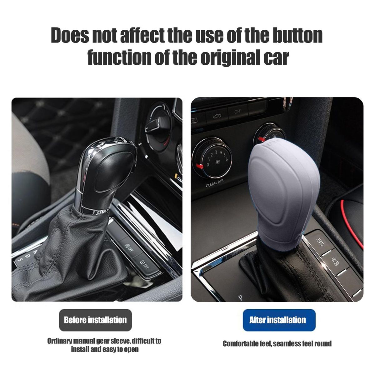 Car Control Handle Cover Silicone Car Gear Shift Knob Cover Set for Vw Grey