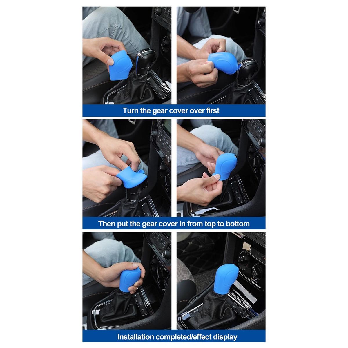 Car Control Handle Cover Silicone Car Gear Shift Knob Cover Set for Vw Grey