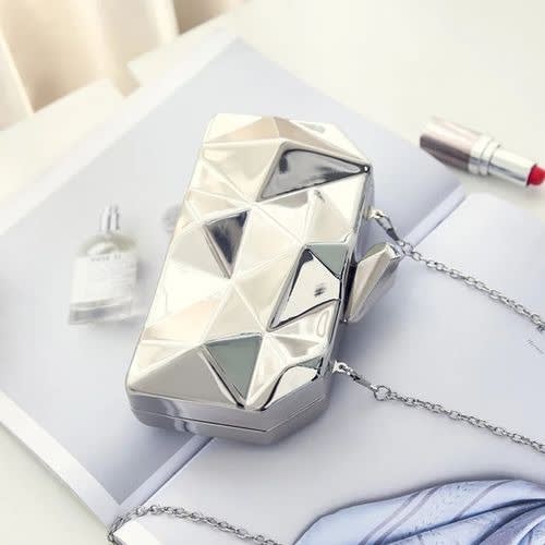 Metallic Clutch Purse - Silver - 6 x 4 inches