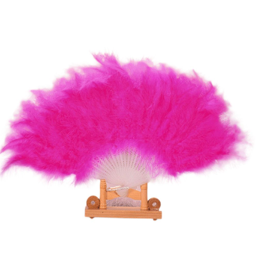 Dance Fan Feather Colors Showgirl Wedding Elegant Lady Dance Hand Vintage Large Feather Folding Women Fan Decor Decal 11 #H30