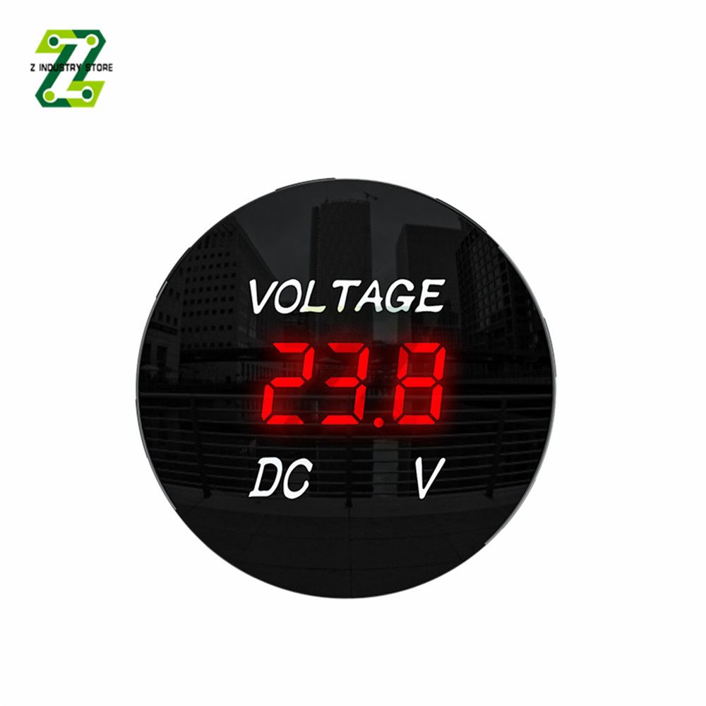 3 Bits Digital Voltmeter Round Waterproof LED Panel Mini