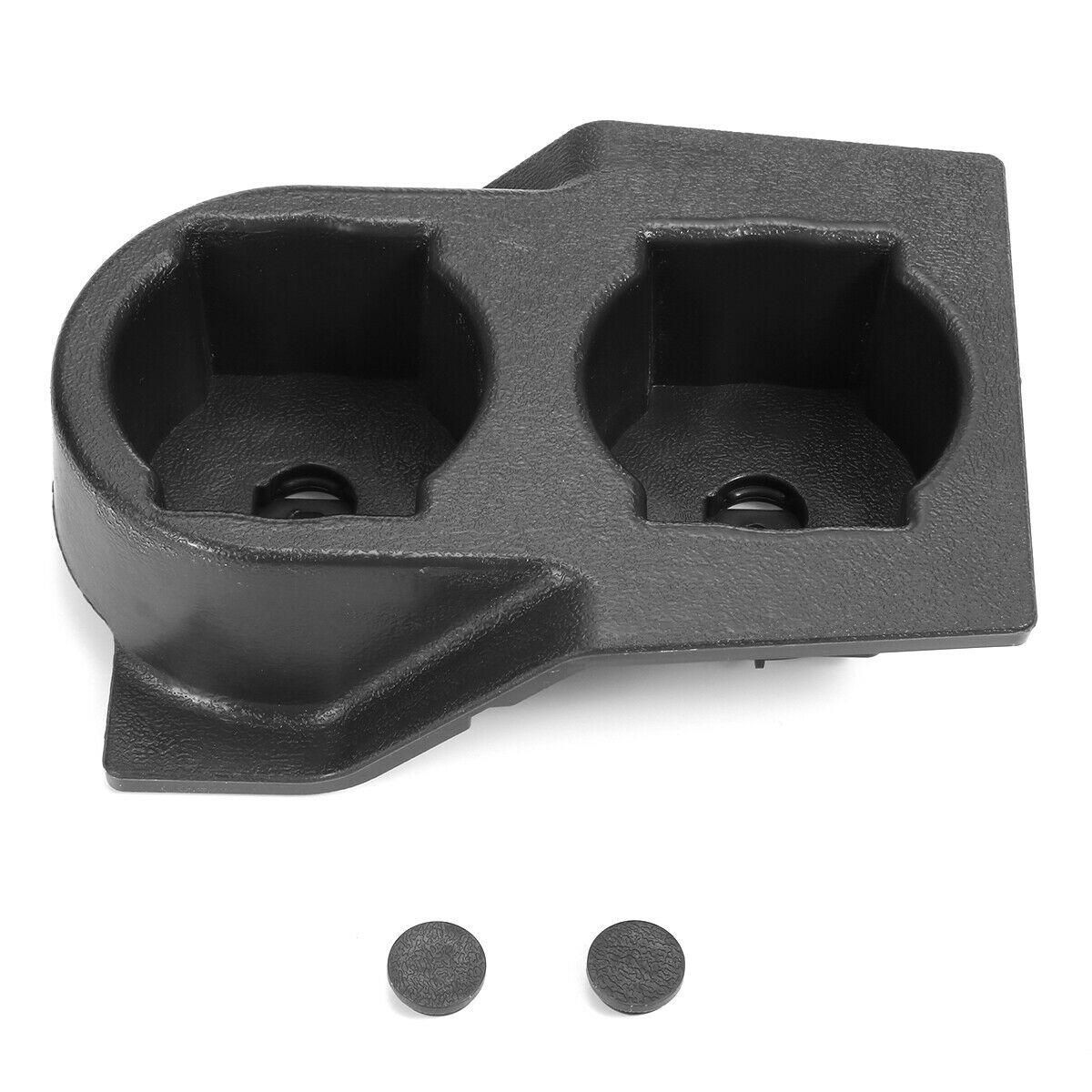 Car Front Center Console Dual Water Cup Holder Insert Black