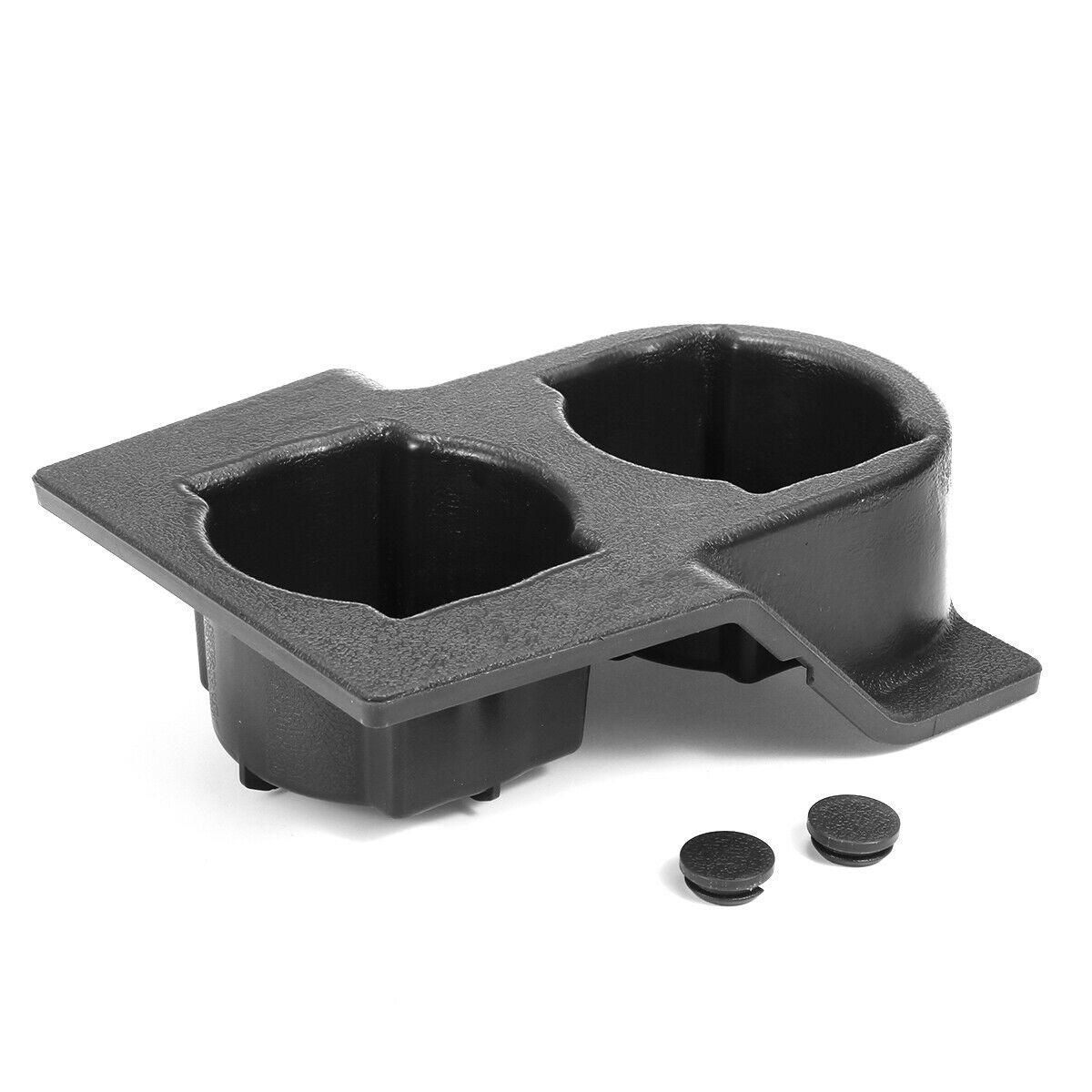 Car Front Center Console Dual Water Cup Holder Insert Black