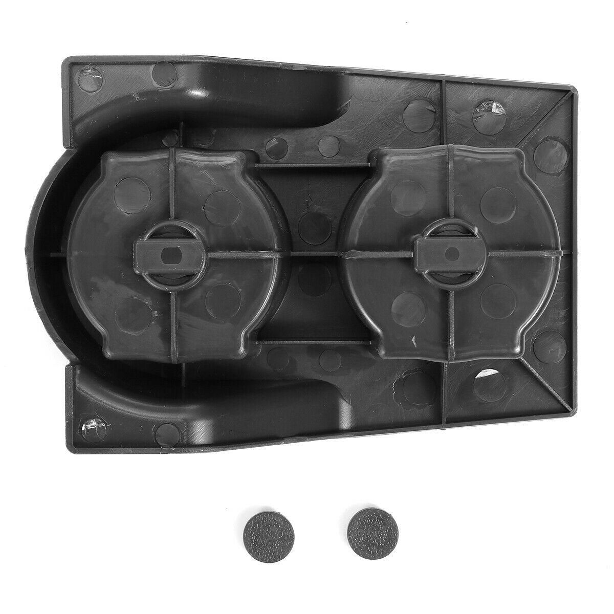 Car Front Center Console Dual Water Cup Holder Insert Black
