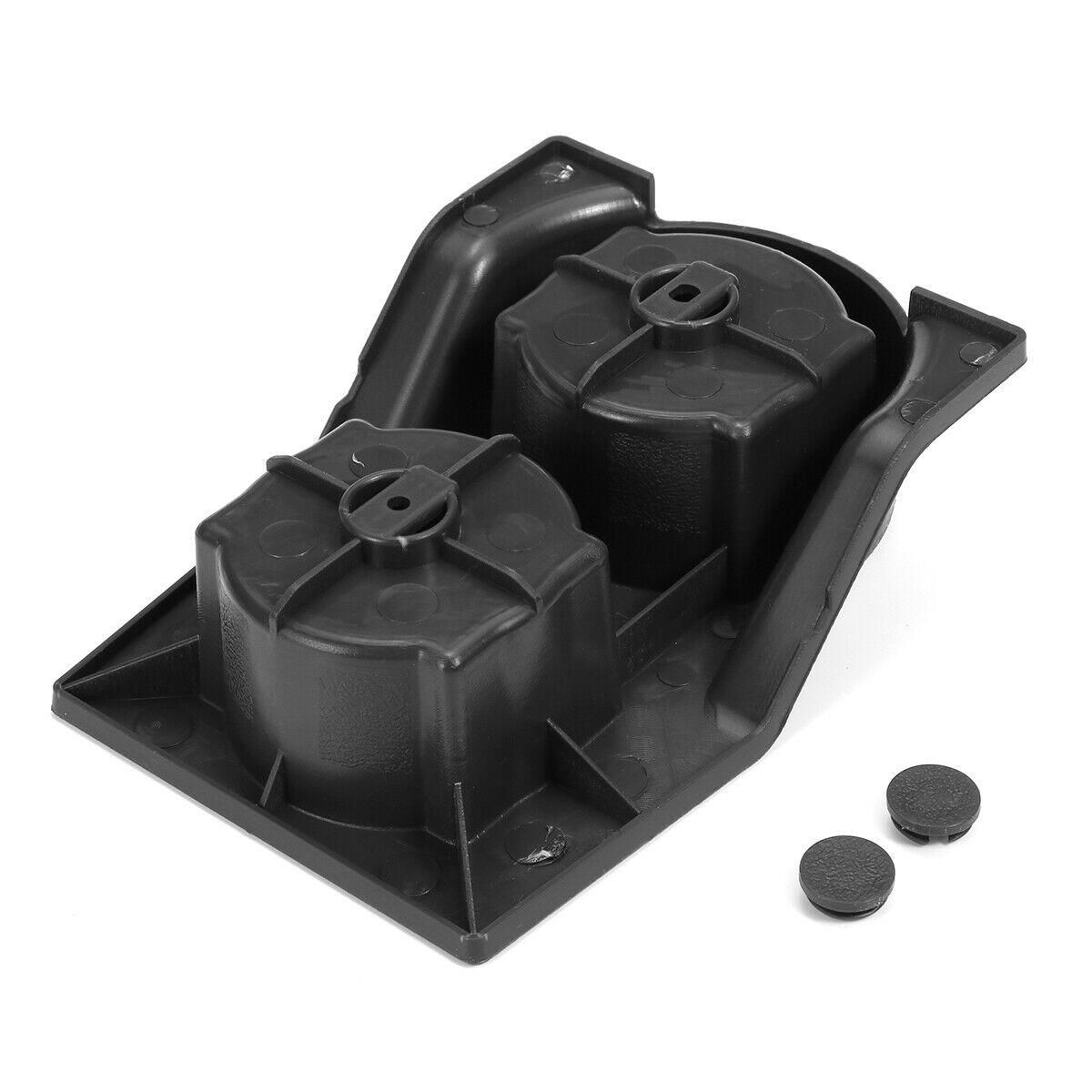 Car Front Center Console Dual Water Cup Holder Insert Black
