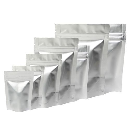 50 Pieces Silver  Aluminum Foil Ziplock Pouch