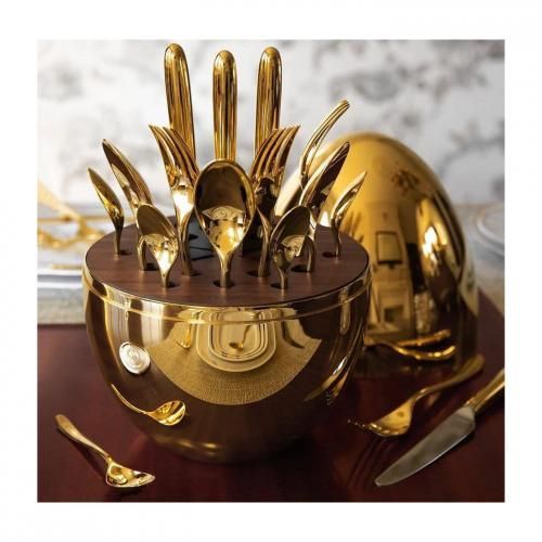 24 Pieces Set Of Golden Luxury Egg Shape Cutlery