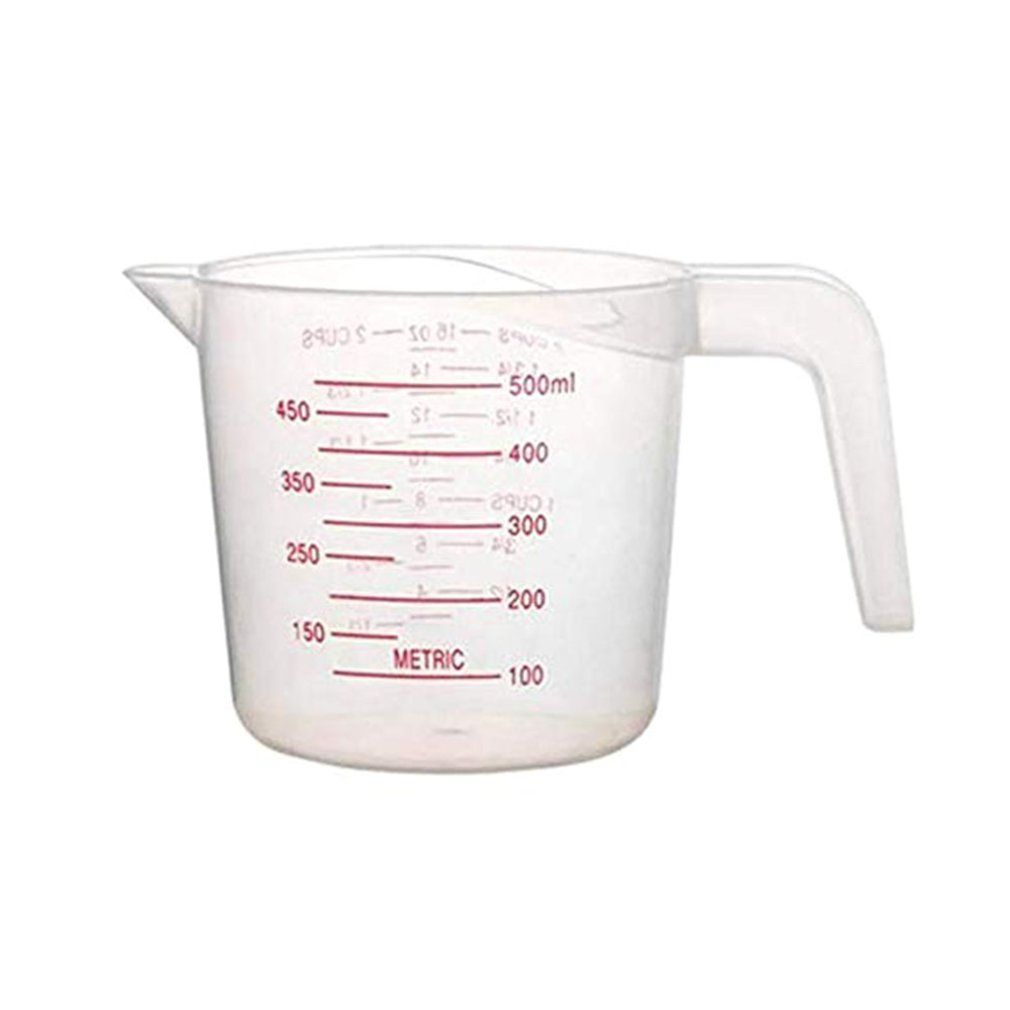 Food Grade Plastic Measuring Instruments With Scale Durable Portable Plastic Measuring Cup Tool Cups-transparent-500ML