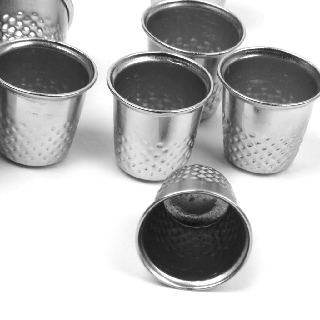 4X 10x Finger Thimble Sew Grip Finger Metal Shield Protector Pin