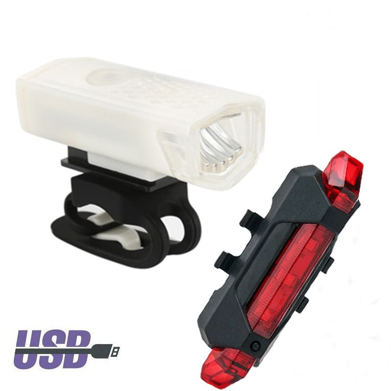 MTB Bike Front Rear Taillight Set Bycicle Turn Signal USB Recharge Bike Light Cycling Warning Light Waterproof Bike Accessories--SUIT 04