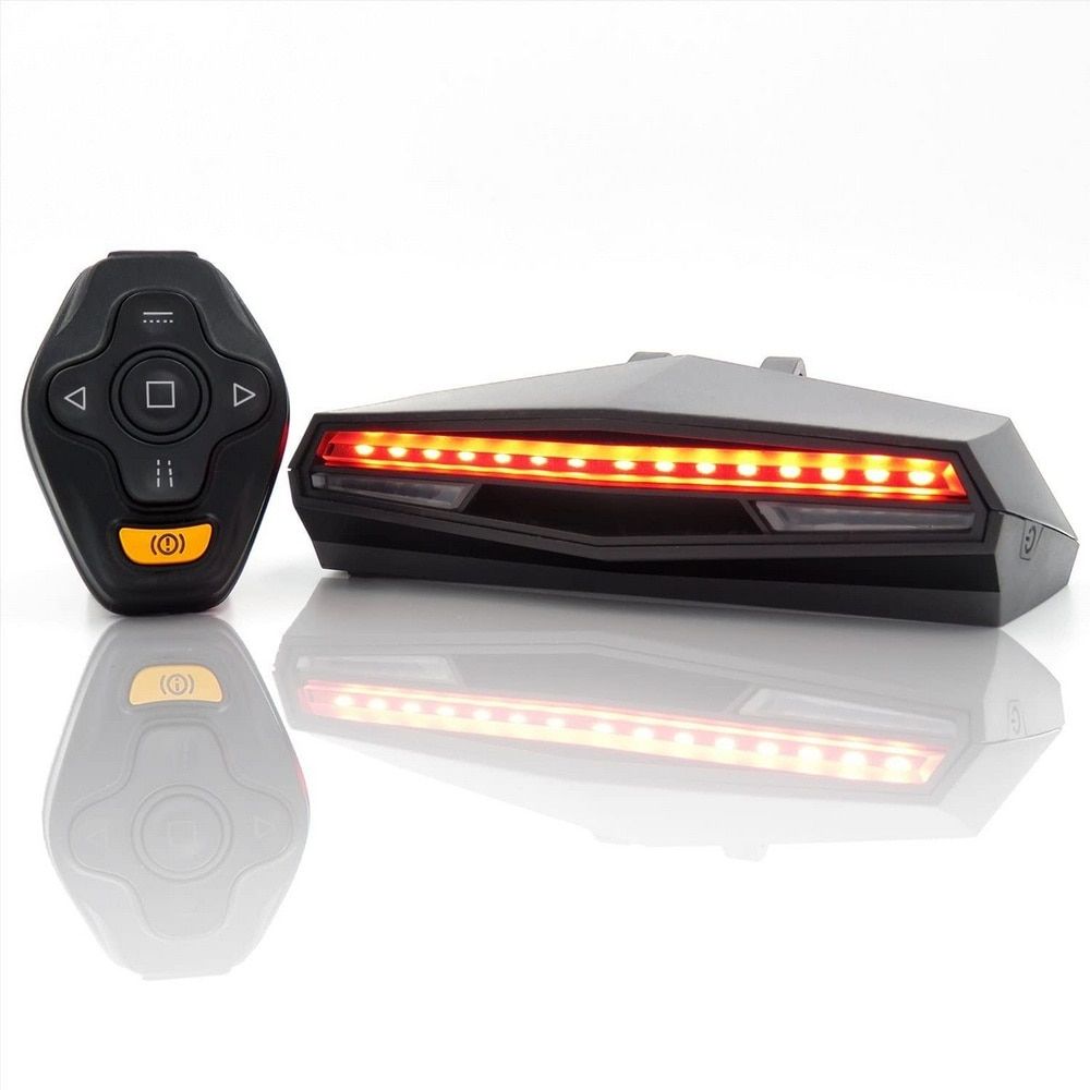 Wireless Bike Tail Light USB Rechargeable Bike Light Cycling Accessories Remote Turn Led Bicycle Rear Light Laser Signal--A