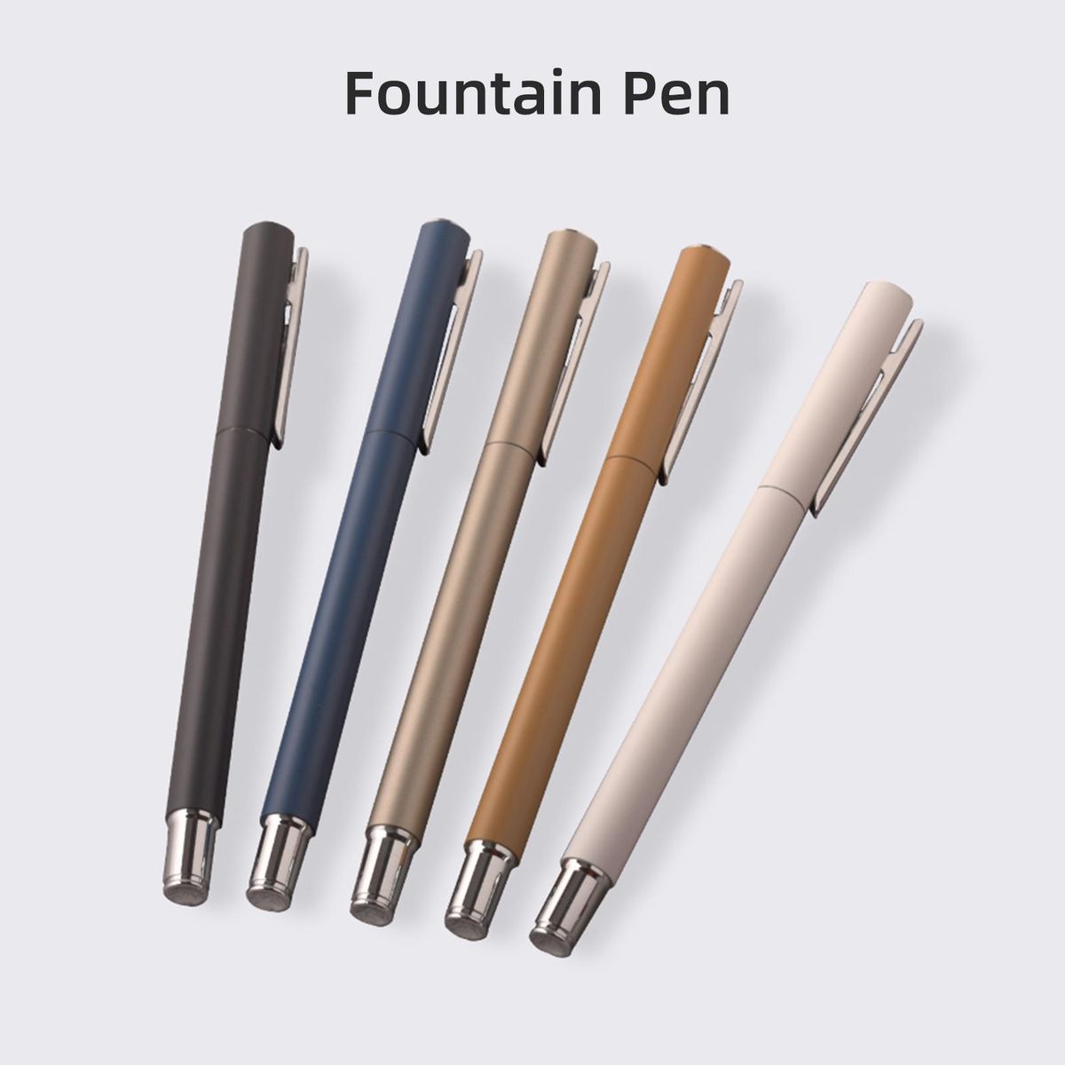 Fountain Pen with Ink Cartridge Metal Pen Case Iridium Pen Tip Matte Appearance 0.38mm Nib Smooth Flow for Note Taking Drawing Calligraphy Art
