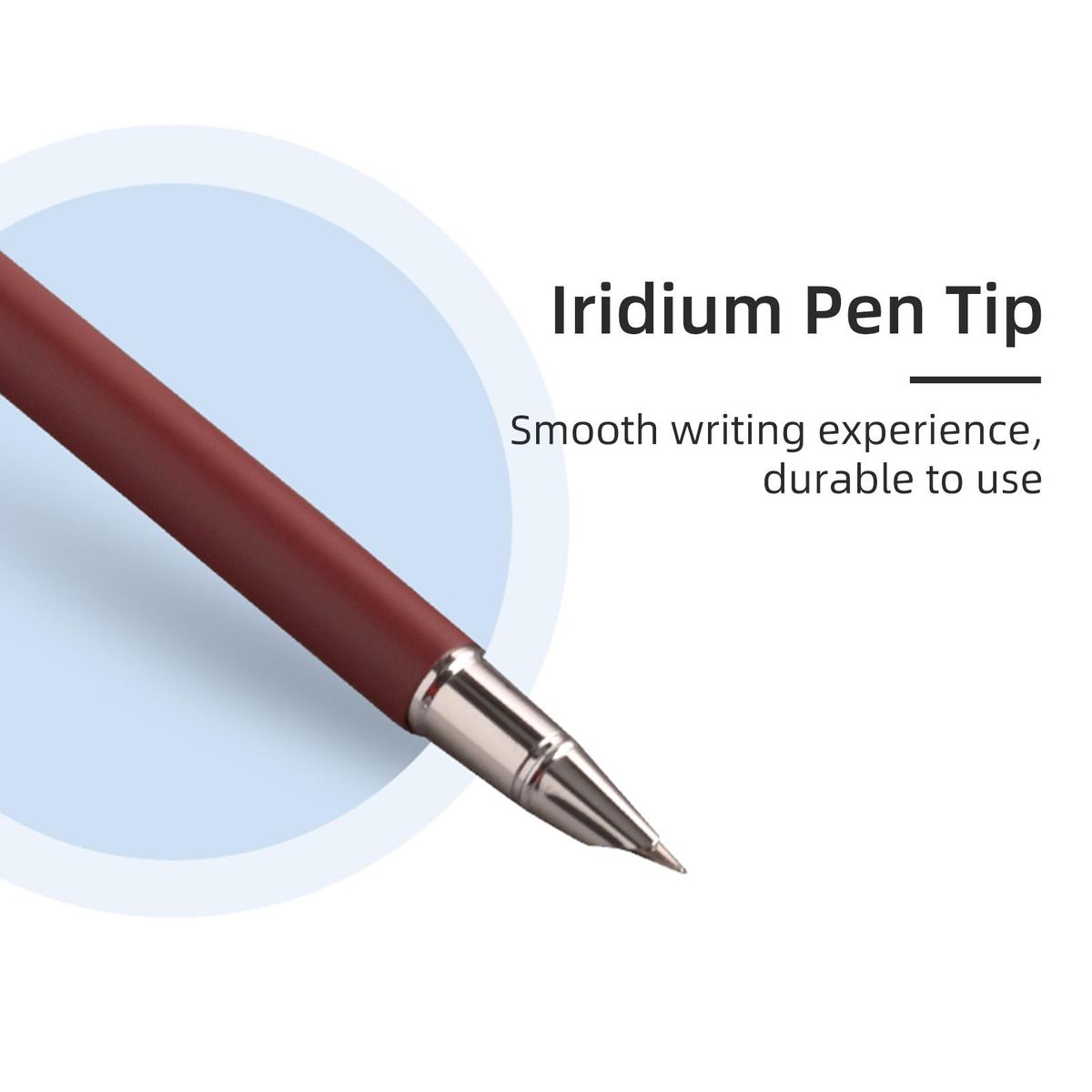 Fountain Pen with Ink Cartridge Metal Pen Case Iridium Pen Tip Matte Appearance 0.38mm Nib Smooth Flow for Note Taking Drawing Calligraphy Art
