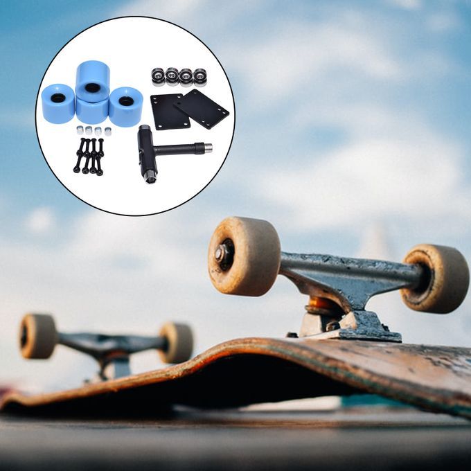 4x Durable 78A Skateboard Wheels With Bearings Hardness Cruiser Blue