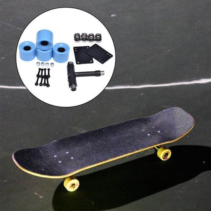 4x Durable 78A Skateboard Wheels With Bearings Hardness Cruiser Blue