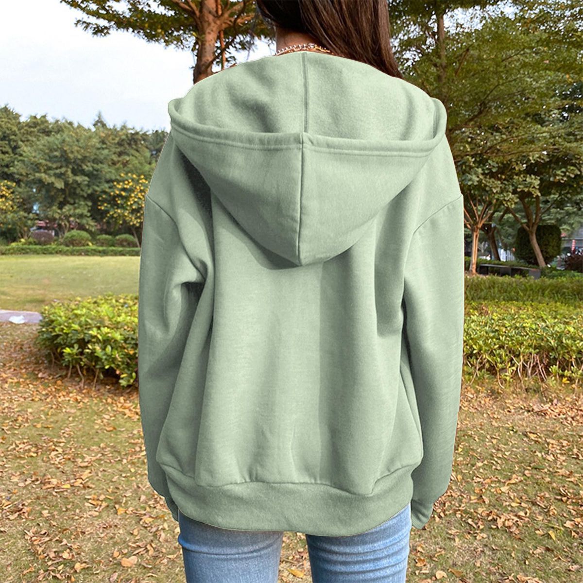 Jacket With Pocket Sweatshirt Loose Oversized Hat Outwear Green XL
