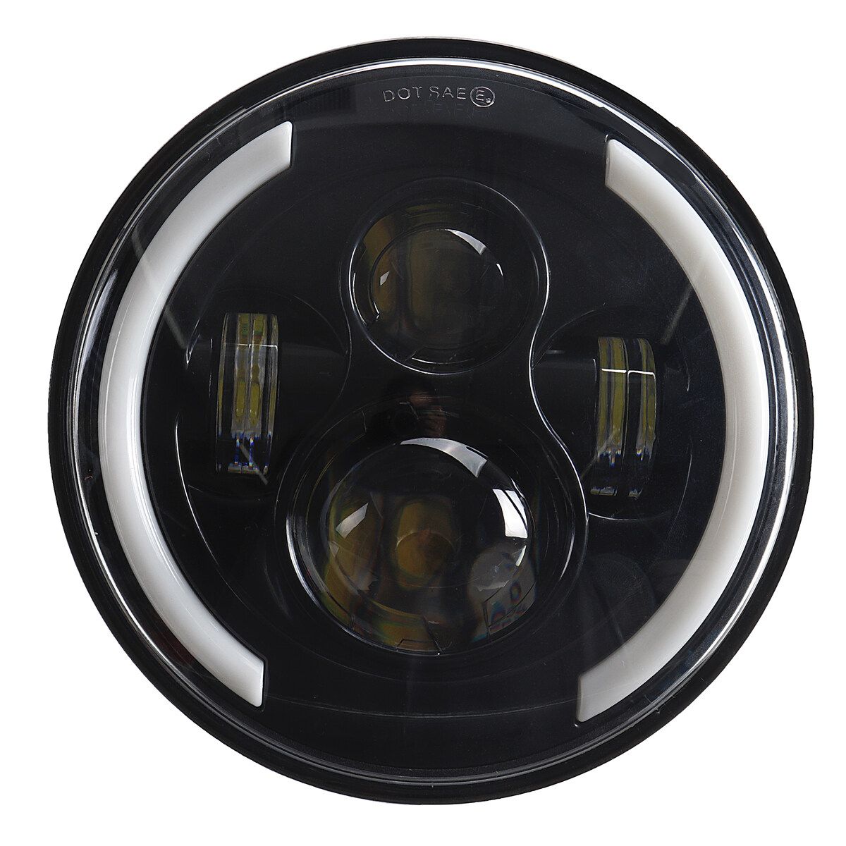 7" 200W Motorcycle LED Projector Headlight Hi-Lo Beam Bracket For Cafe Racer