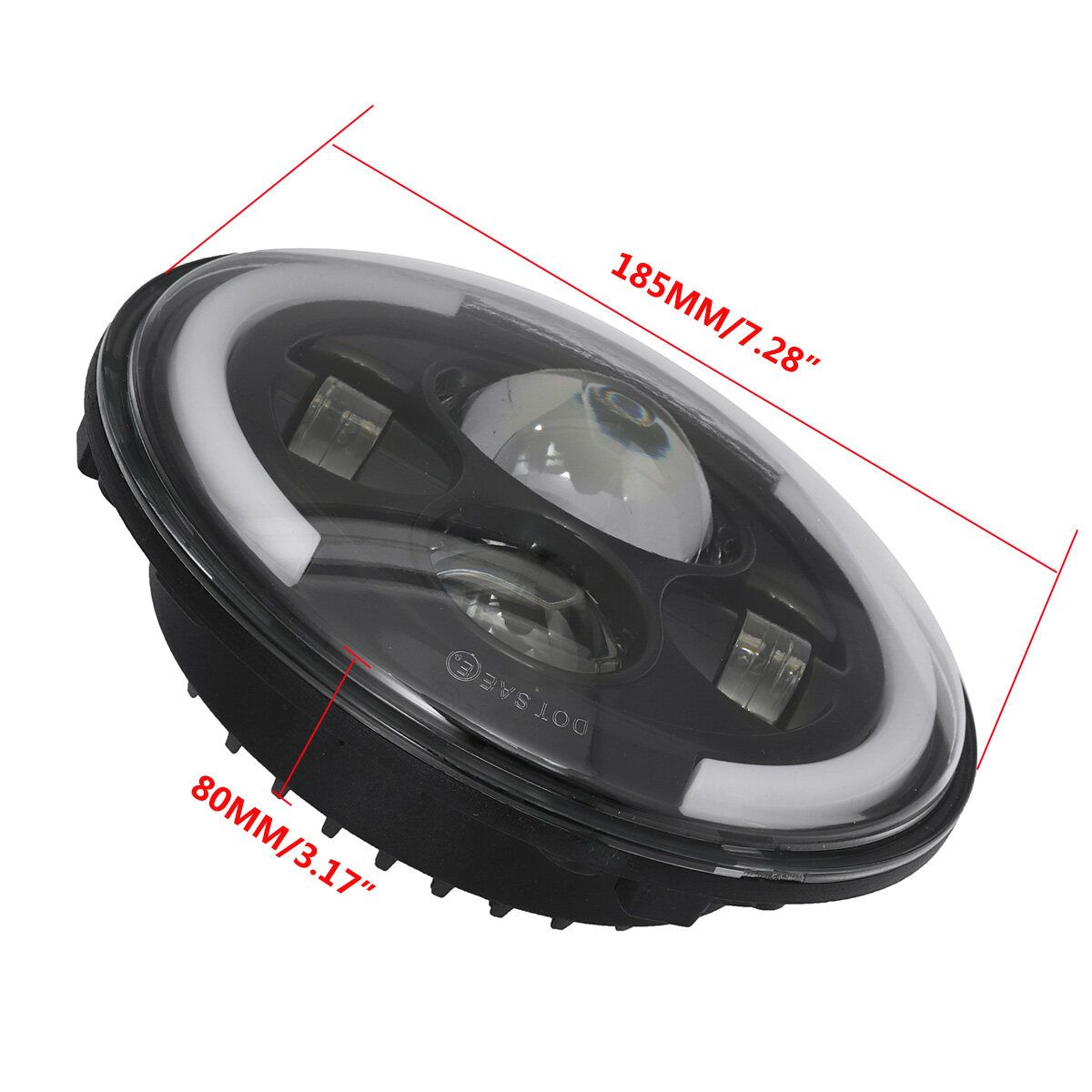 7" 200W Motorcycle LED Projector Headlight Hi-Lo Beam Bracket For Cafe Racer