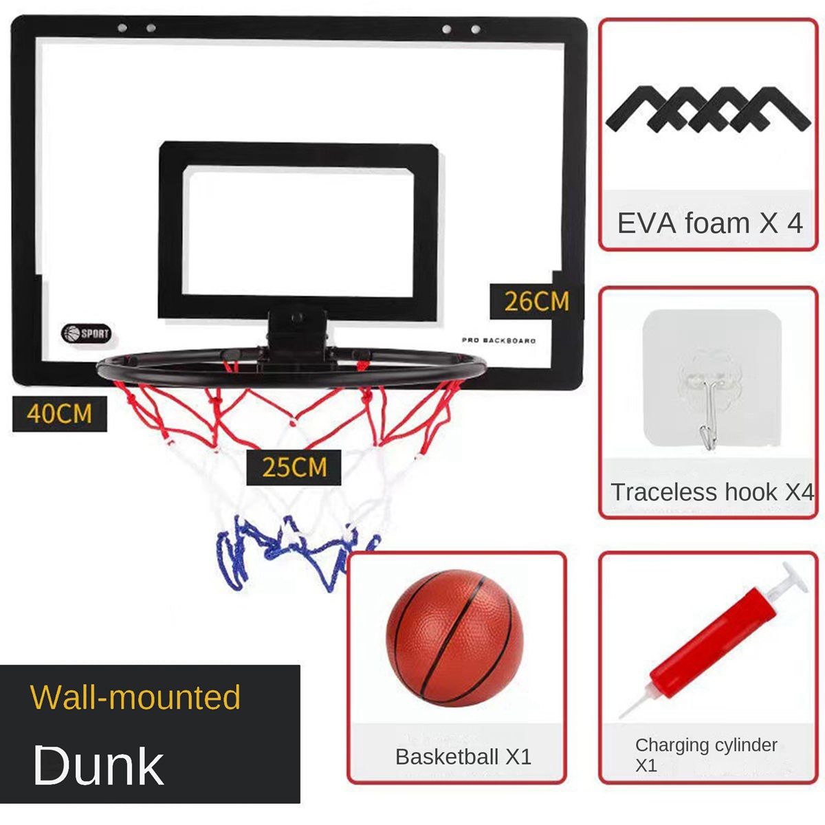 Portable Funny Mini Basketball Hoop Toy Kit In