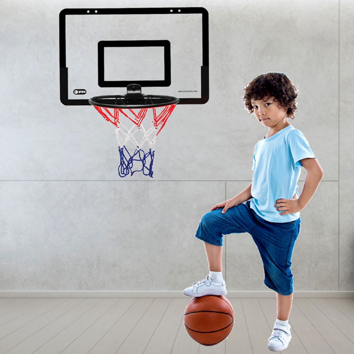 Portable Funny Mini Basketball Hoop Toy Kit In