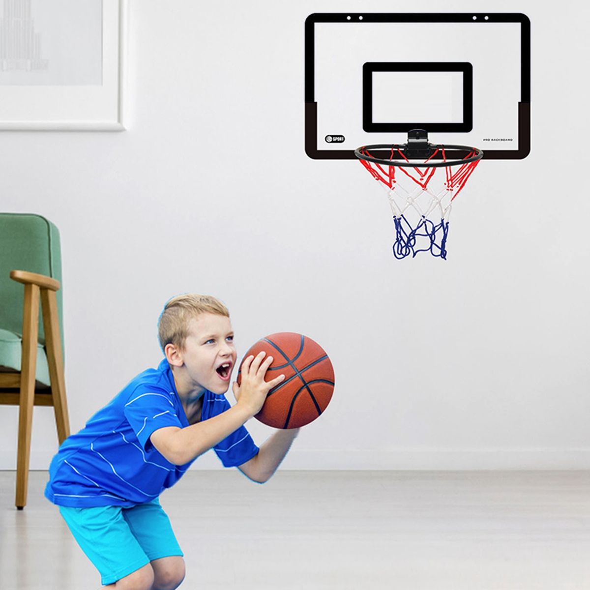 Portable Funny Mini Basketball Hoop Toy Kit In