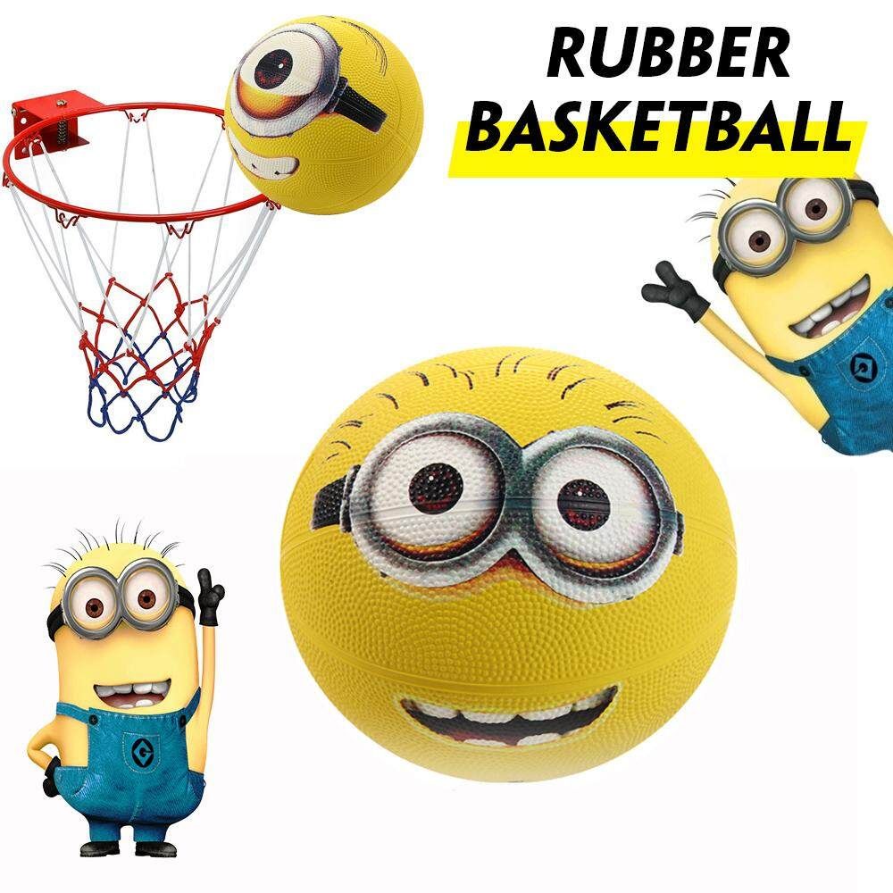 Minions Cartoon Pattern Rubber Basketball Indoor Outdoor Play Sport Toy Gifts Both Eyes