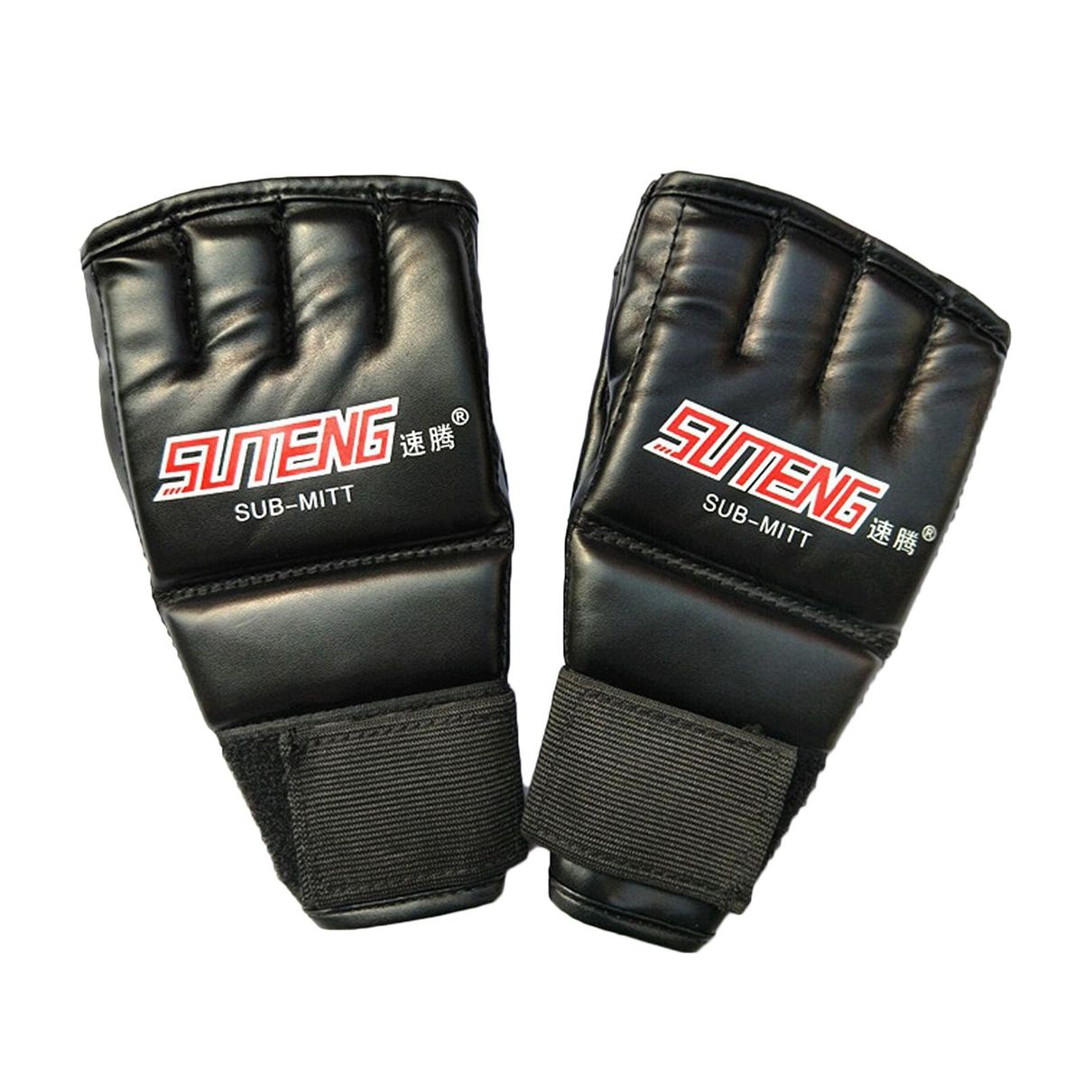 MMA Half Finger Boxing Fight Gloves  For Adults Black 3