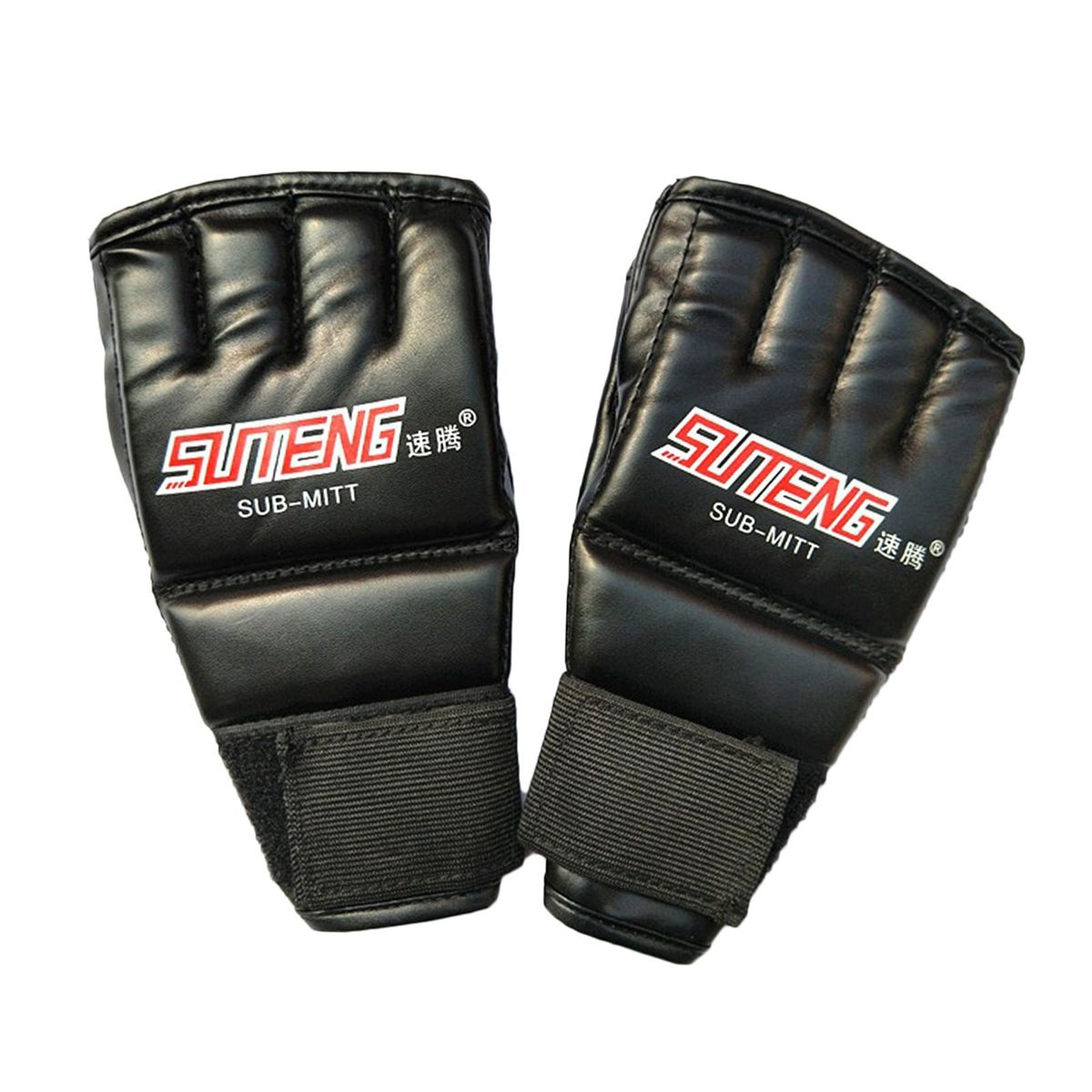 MMA Half Finger Boxing Fight Gloves  For Adults Black 3