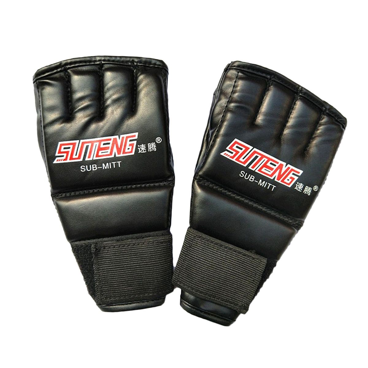 MMA Half Finger Boxing Fight Gloves  For Adults Black 3