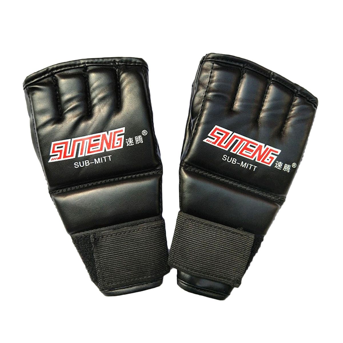 MMA Half Finger Boxing Fight Gloves  For Adults Black 3