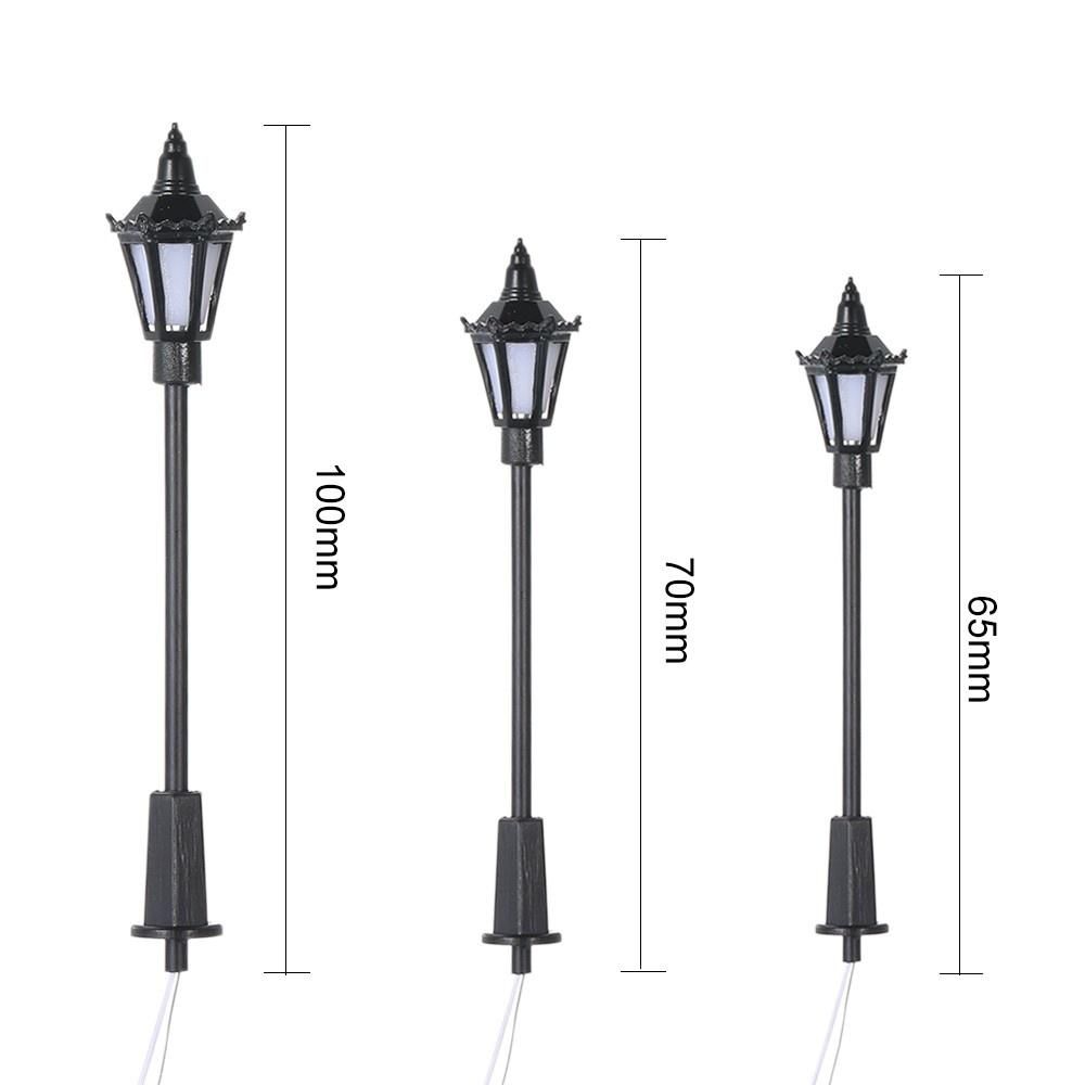 20pcs White Model Street Lights Layout Lamppost Railway Train Garden Playground Scenery Led Lamp Lighting 1:150 Scale 65mm