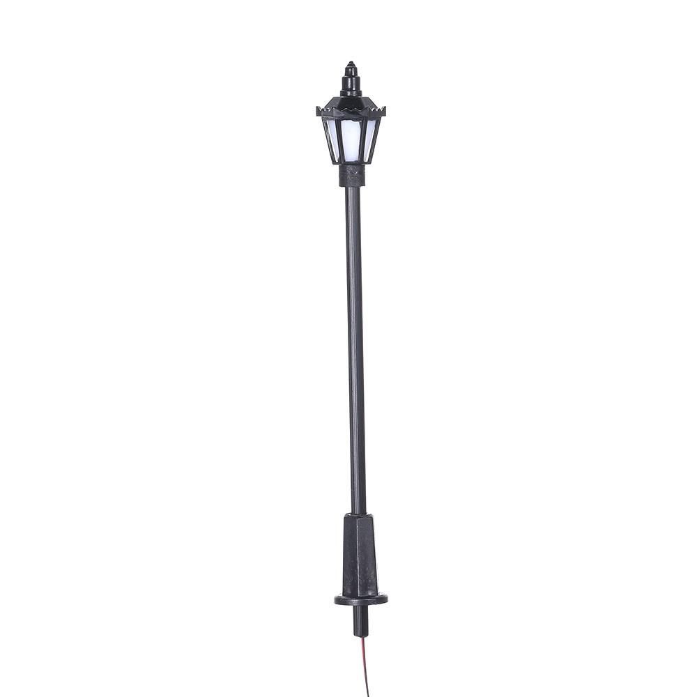 20pcs White Model Street Lights Layout Lamppost Railway Train Garden Playground Scenery Led Lamp Lighting 1:150 Scale 65mm