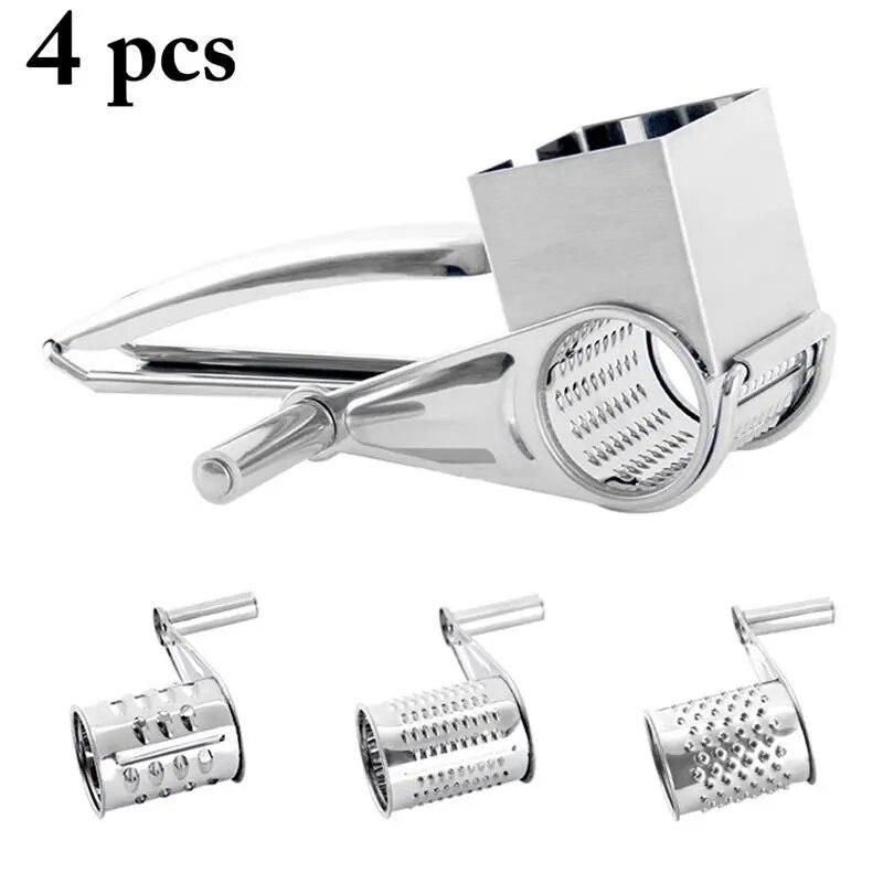 Rotary Cheese Grater Shredder Butter Cutter Cheese Shredder Slicer Garlic Grinder Kitchen tool Stainless Steel Multi-functional