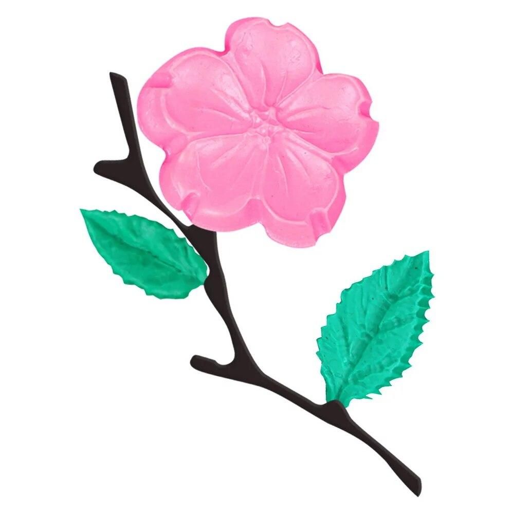 Flower Shape Candy Mould Fondant Cake Decorating Tools 3D Silicone DIY Chocolate Confectionery Mold Peach Blossom Shape