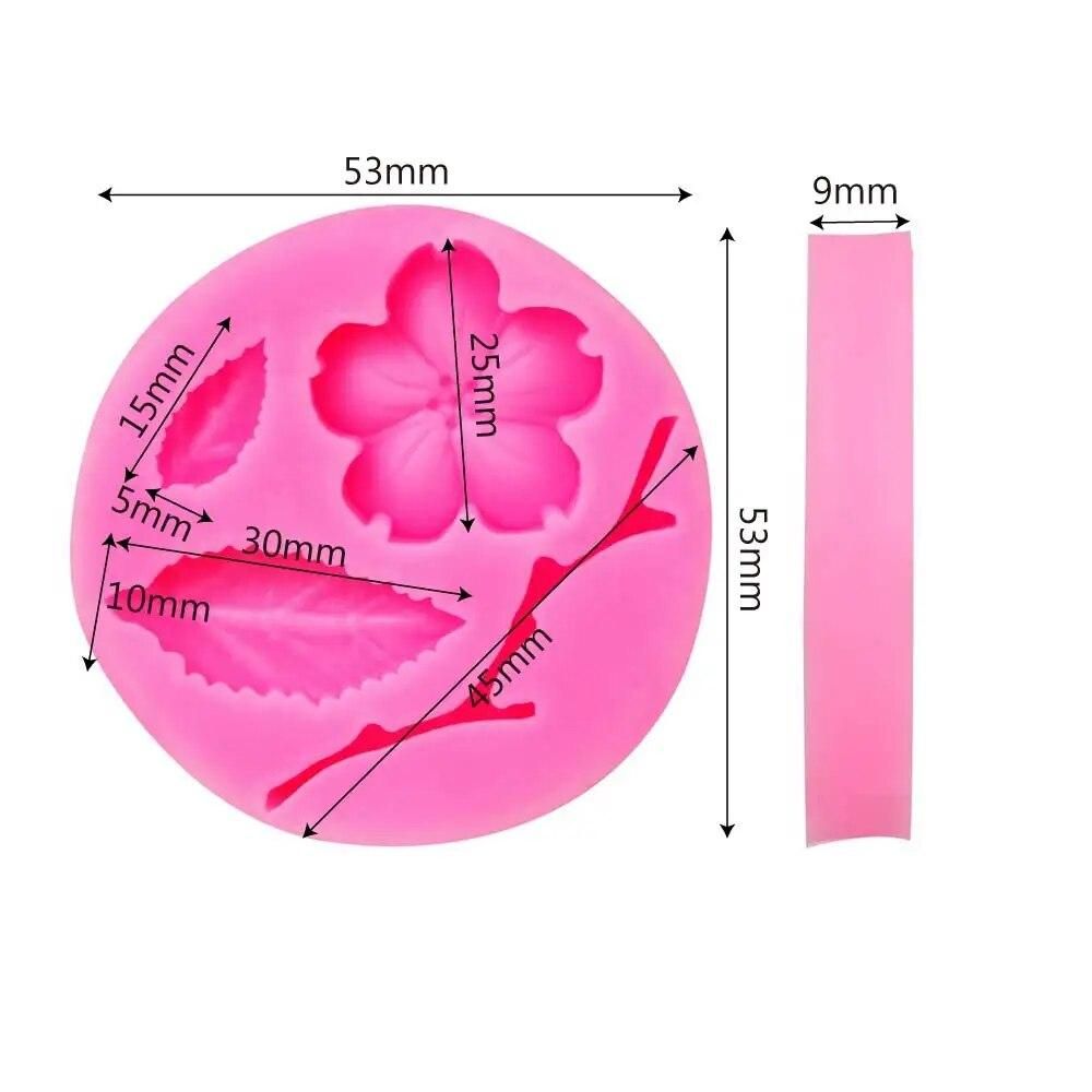 Flower Shape Candy Mould Fondant Cake Decorating Tools 3D Silicone DIY Chocolate Confectionery Mold Peach Blossom Shape