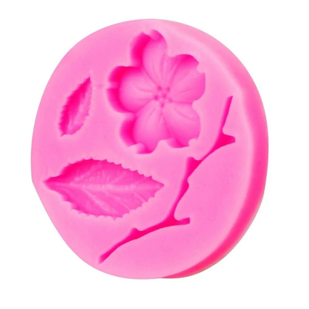 Flower Shape Candy Mould Fondant Cake Decorating Tools 3D Silicone DIY Chocolate Confectionery Mold Peach Blossom Shape