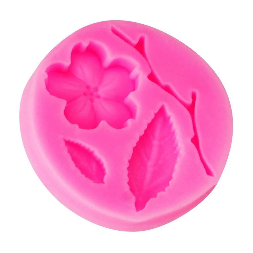 Flower Shape Candy Mould Fondant Cake Decorating Tools 3D Silicone DIY Chocolate Confectionery Mold Peach Blossom Shape